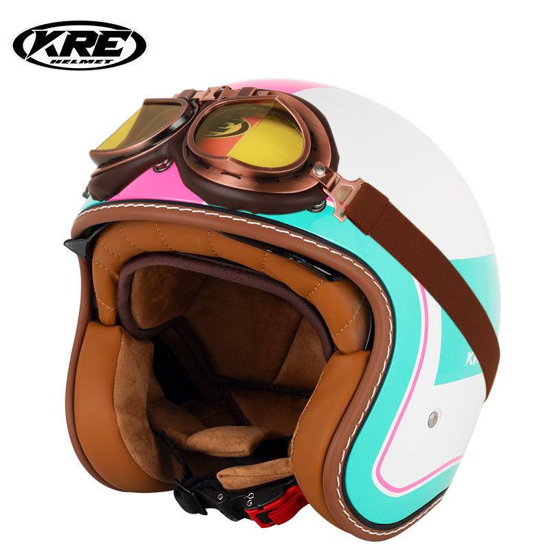 Motorcycle Men's Retro Helmet DOT Certified Safety Anti Fall Protection Accessories Four Seasons Motorcycle Helmet