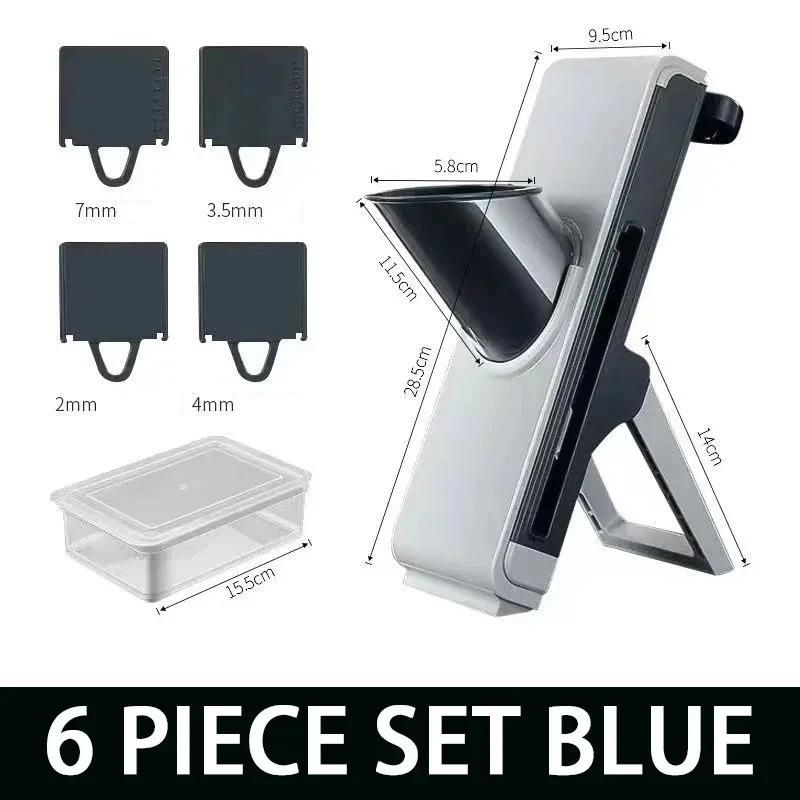 

Multifunctional Vegetable Chopper Potato Scrubber Slicer Kitchen Household Lemon Adjustable Hand Tools Food Carrot Fries Peeler синій