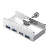 Aluminum Alloy Clamp Hub Type Type C USB Splitter Adapter 5Gbps Fast Speed Transmission Rate for Keyboards Mouse