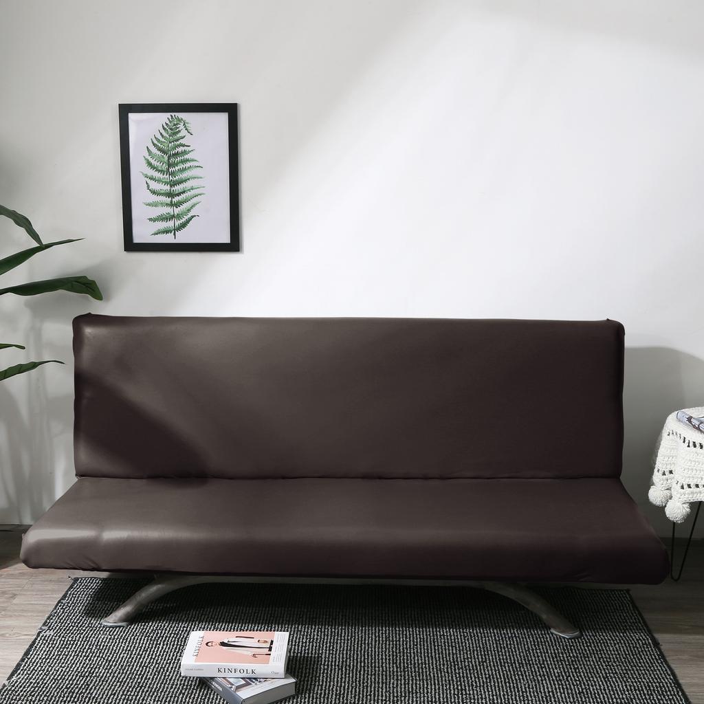 PU Leather Without Armrest Slipcover Elastic Sofa Bed Cover Anti-dirty Folding All-inclusive Couch Cover Pet Furniture Protector