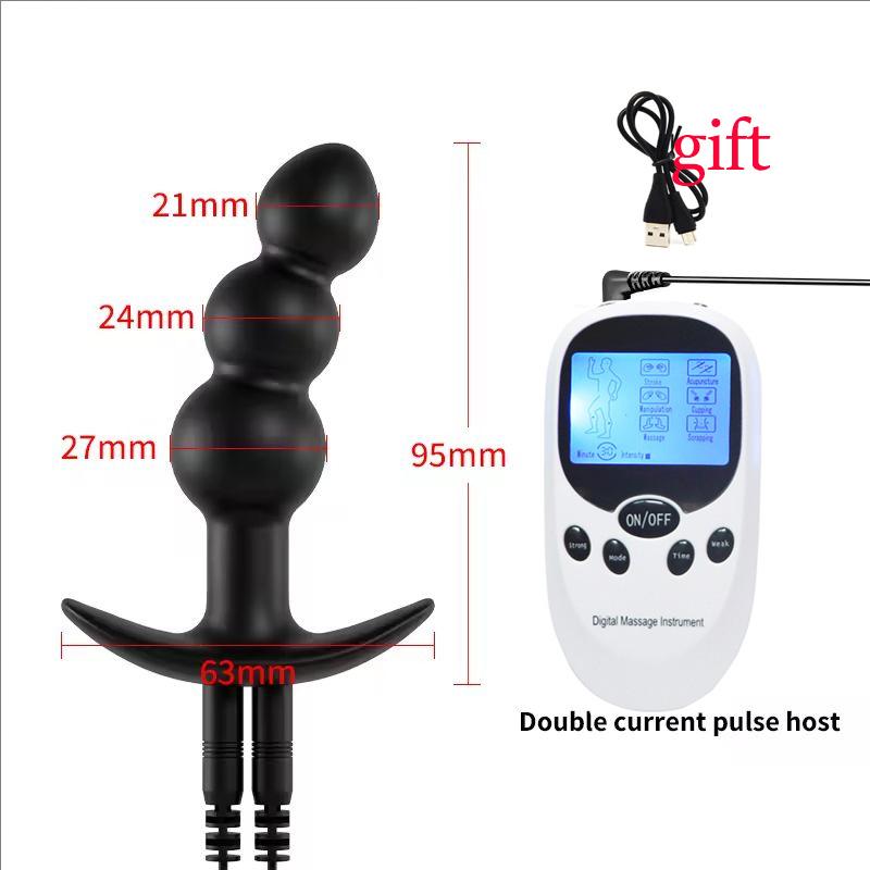 Electrical Shock Vibrator Women's Silicone Anal Plug Wireless Remote Men Prostate Massage Adult Supplies Anal Masturbate Sex Toy