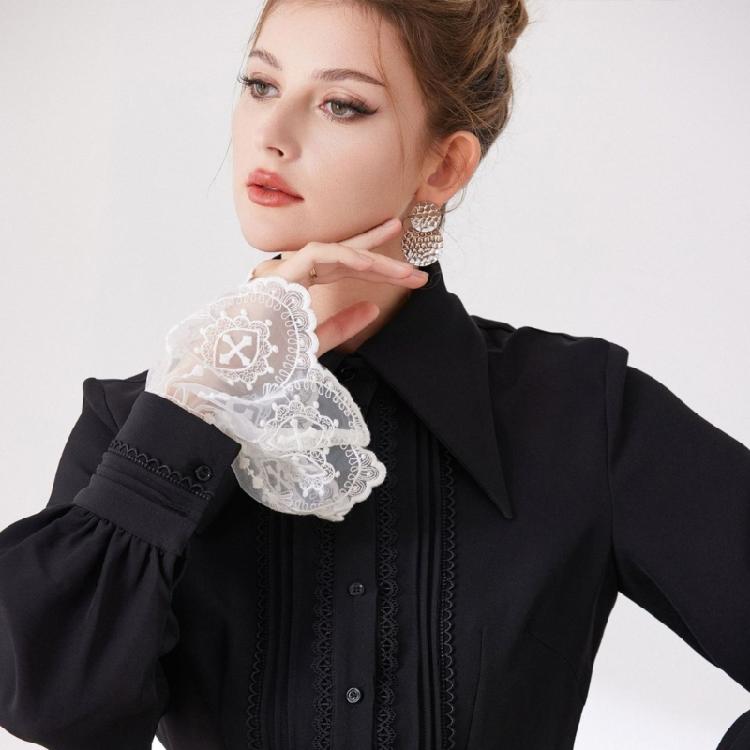 Victorian Arm Sleeves With Lace Flower Trim Decorative Wrist Cuffs Faux Sleeves For Women Girl Casual and Everyday Wear