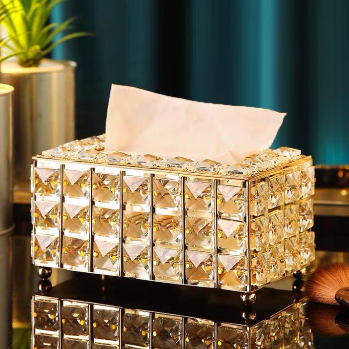 Nordic Style Crystal Tissue Box for Living Room Dining Table