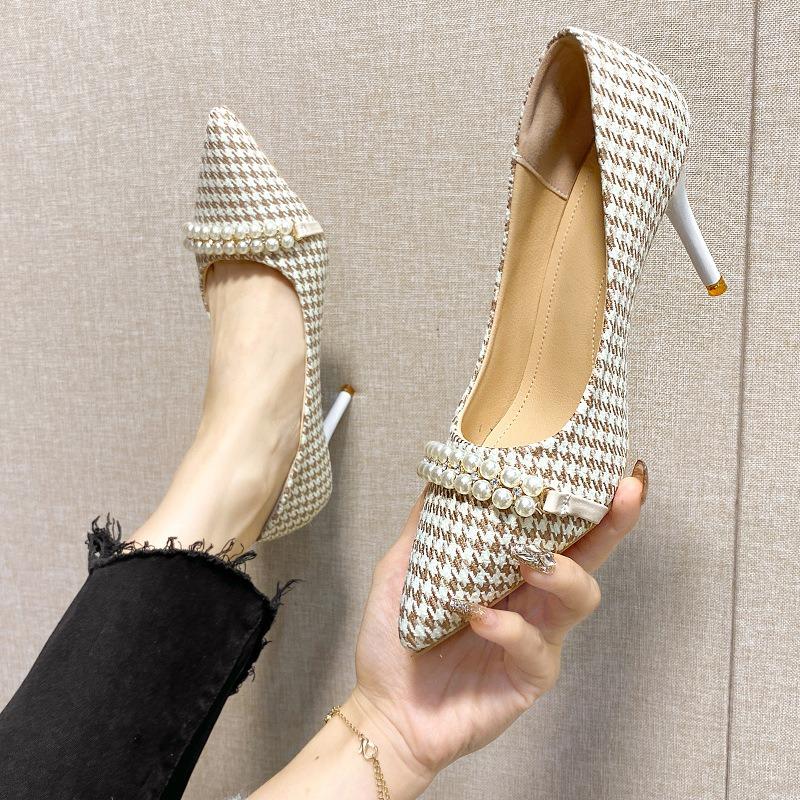 New Shallow Pointed Single Shoes Women's Fashion High Heels Women's Fine Heels Fashion Versatile High Heels