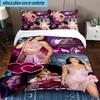 3PCS pop music Dua Lipa 3pcs Bedding,Including 3PCS Duvet Cover And 2pcs Pillowcases Perfect for Christmas,Ideal for Bedroom, Dormitory