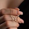 Jeshayuan Custom Initial Necklace with Butterfly Stainless Steel Letter Necklace Personalized Butterfly Jewelry for Women