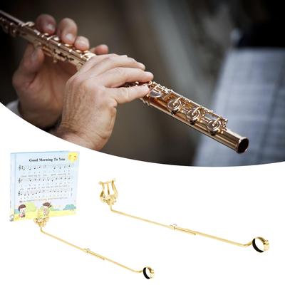 Metal Flute Music Score Stand Portable Metal Score Clip Adjustable Portable Music Stand Suitable for Woodwind Musicians
