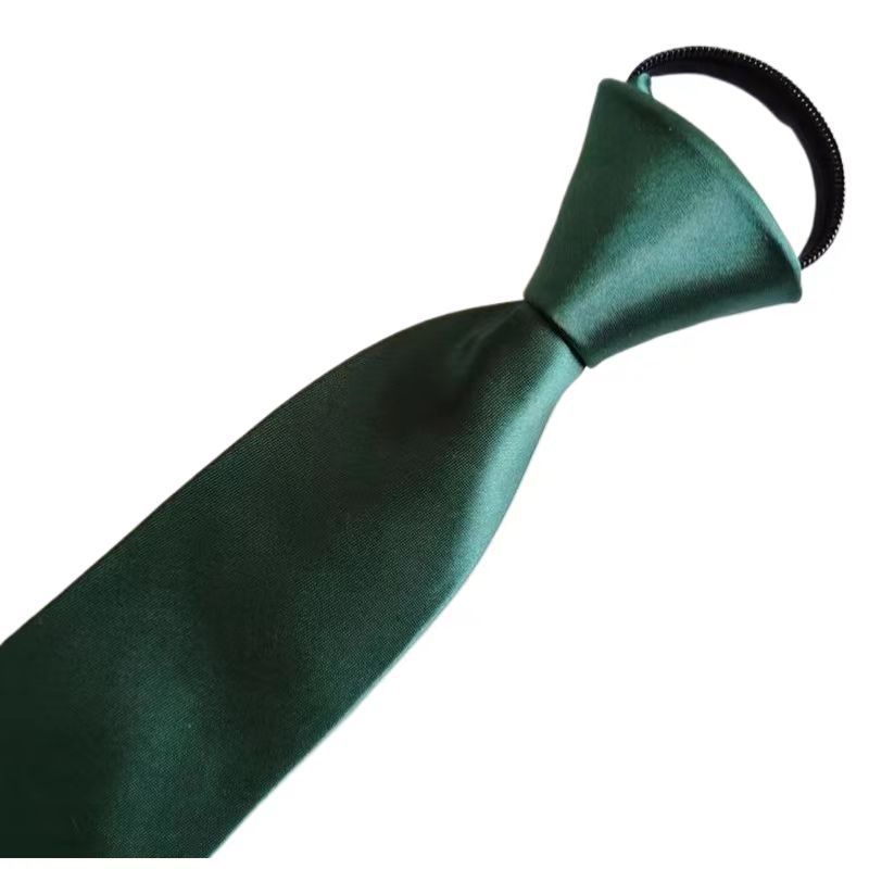 

Глянцевая Гладкая 8 см Молния Один Пулер Завязка Мужчины и Женщины Платье Повседневное Однотонное Профессиональный Воротник Студента темно-зеленого