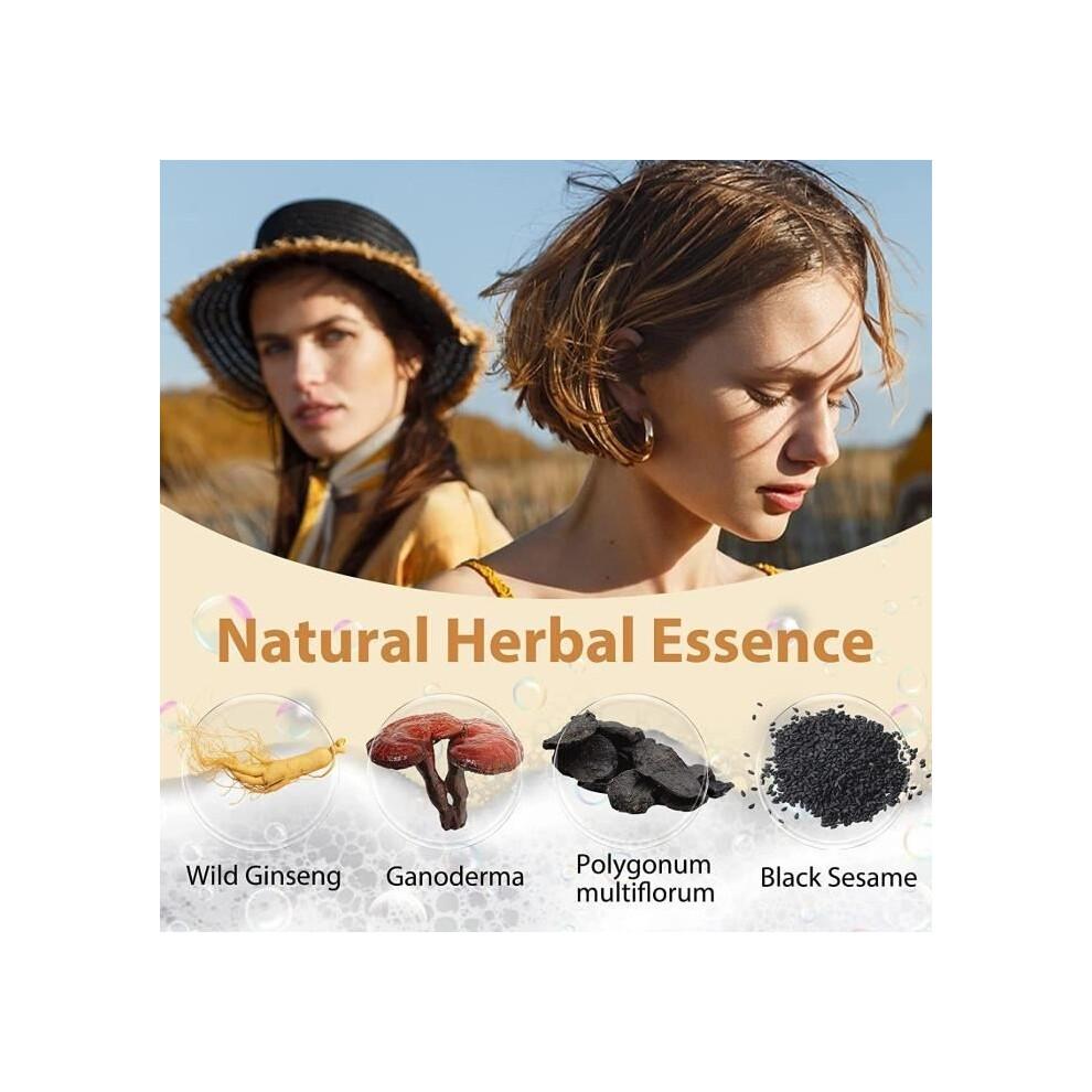 3-in-1 natürliches schwarzes Haarshampoo für Männer und Frauen, färben Sie Ihr Haar schwarz (schwarz) in 10–15 Minuten