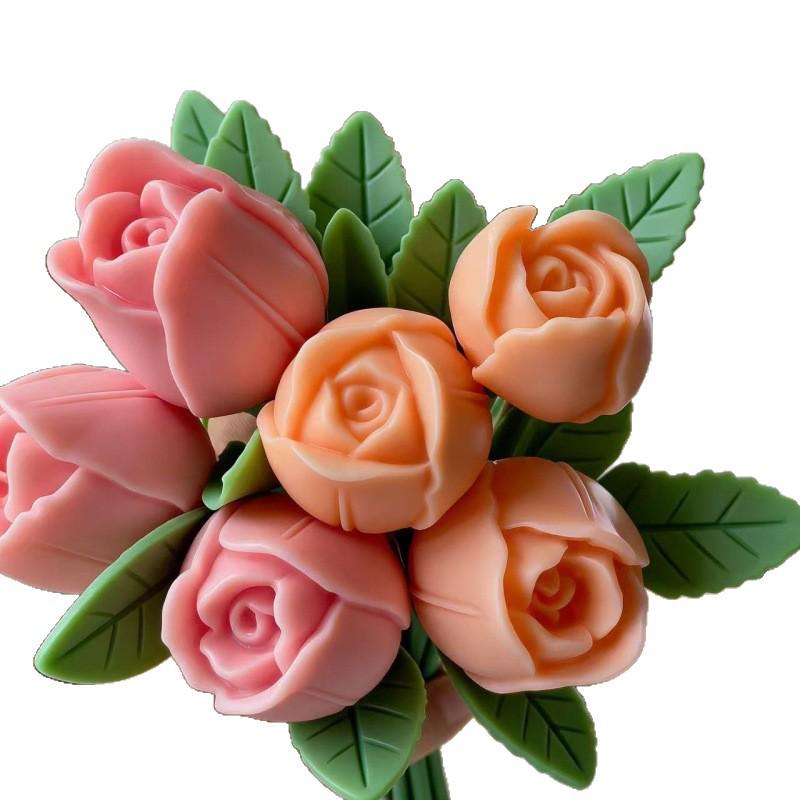 Tulip Candle Holder Silicone Mold for DIY Aroma Diffuser and Plaster Ornament Souvenirs.