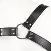 Men Harness Adjustment Fashionable Lightweight Black Men PU Leather Harness for Home PU Leather Multi Buckle Body Belt