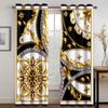 Freie Shiping Billig Moderne Luxusmarke Schwarz Weiß Gold AbstractFashion2Pcs Schattierung Fenster Vorhang Für Wohnzimmer Schlafzimmer Dekor