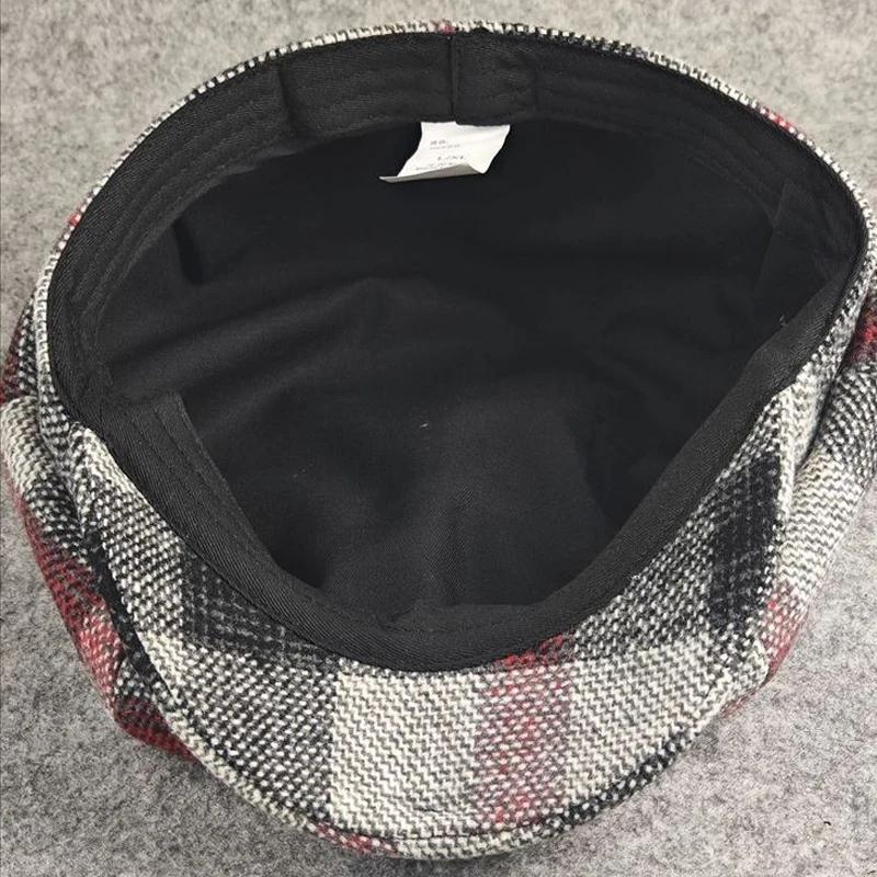 Μεγάλο μέγεθος Μάλλινο Μπερέ Άνδρας Οκτάγωνο Καπέλο Γυναικείο Άνοιξη Φθινόπωρο Χειμώνας Μαλλί Μπερέ Μπαμπάς Τσόχα κισσός Καπάκι άντρας Newsboy Καπέλα ML XL