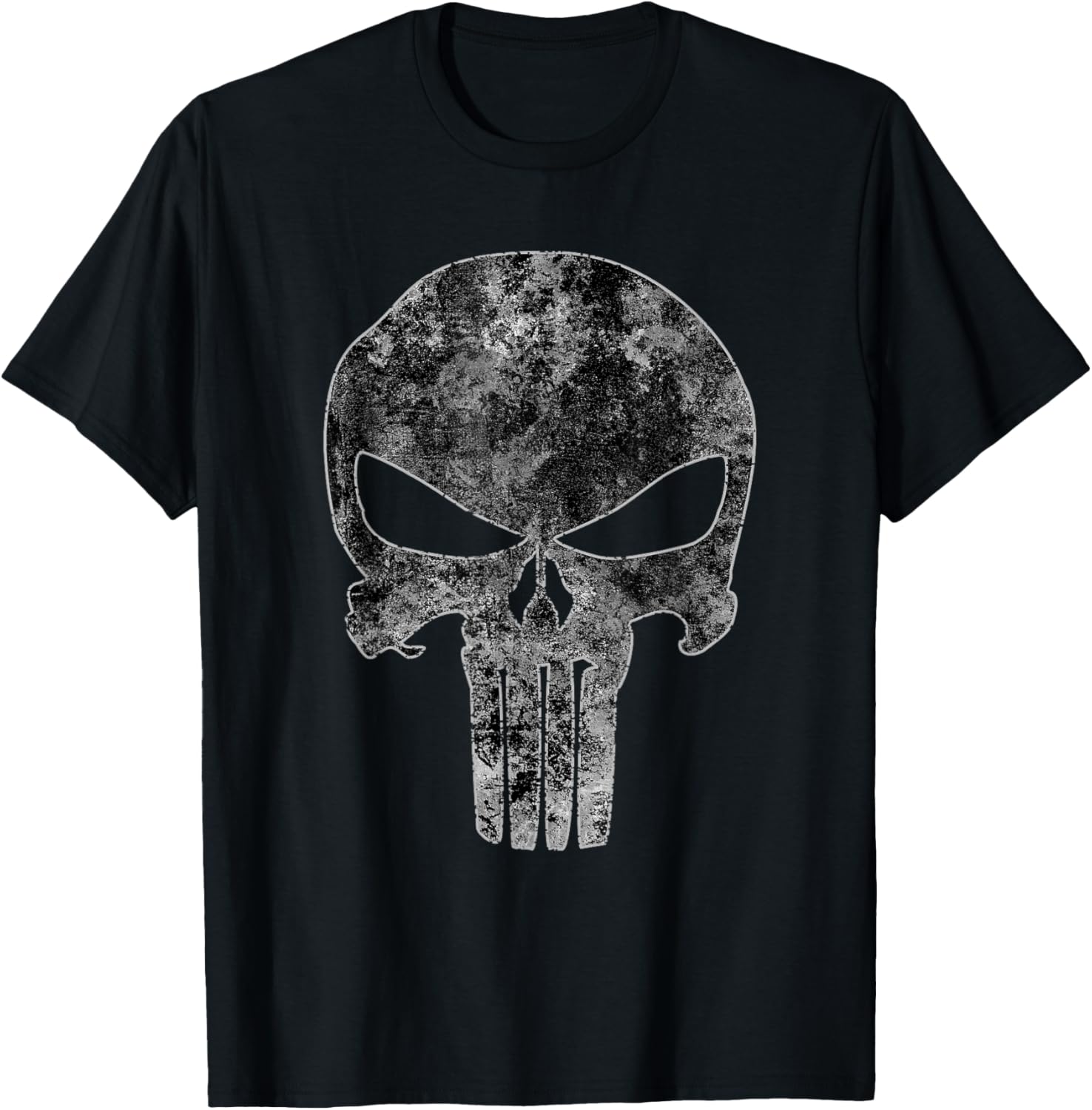 Marvel Punisher Monochrome Skull Vintage Chest Logo T-Shirt S