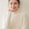 Women's Retro Cable Knit Cashmere Sweater: Autumn/Winter Half-High Collar, Thick, Loose Base Layer.