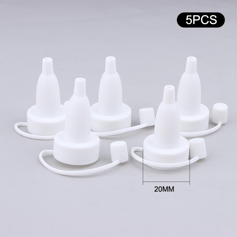 5Pcs For Ampoule Serum Flared Shape Penicillin Bottle Sealing Caps with Dropper Clear Tea Color 13/20mm White Tip Spout Caps