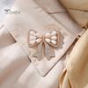Elegant Bow Brooch with Faux Pearls Rhinestones, Women Vintage Bowknot Alloy Pin Lapel Pin, Jewelry Accessories for Coats Dresses Shawls Shirts