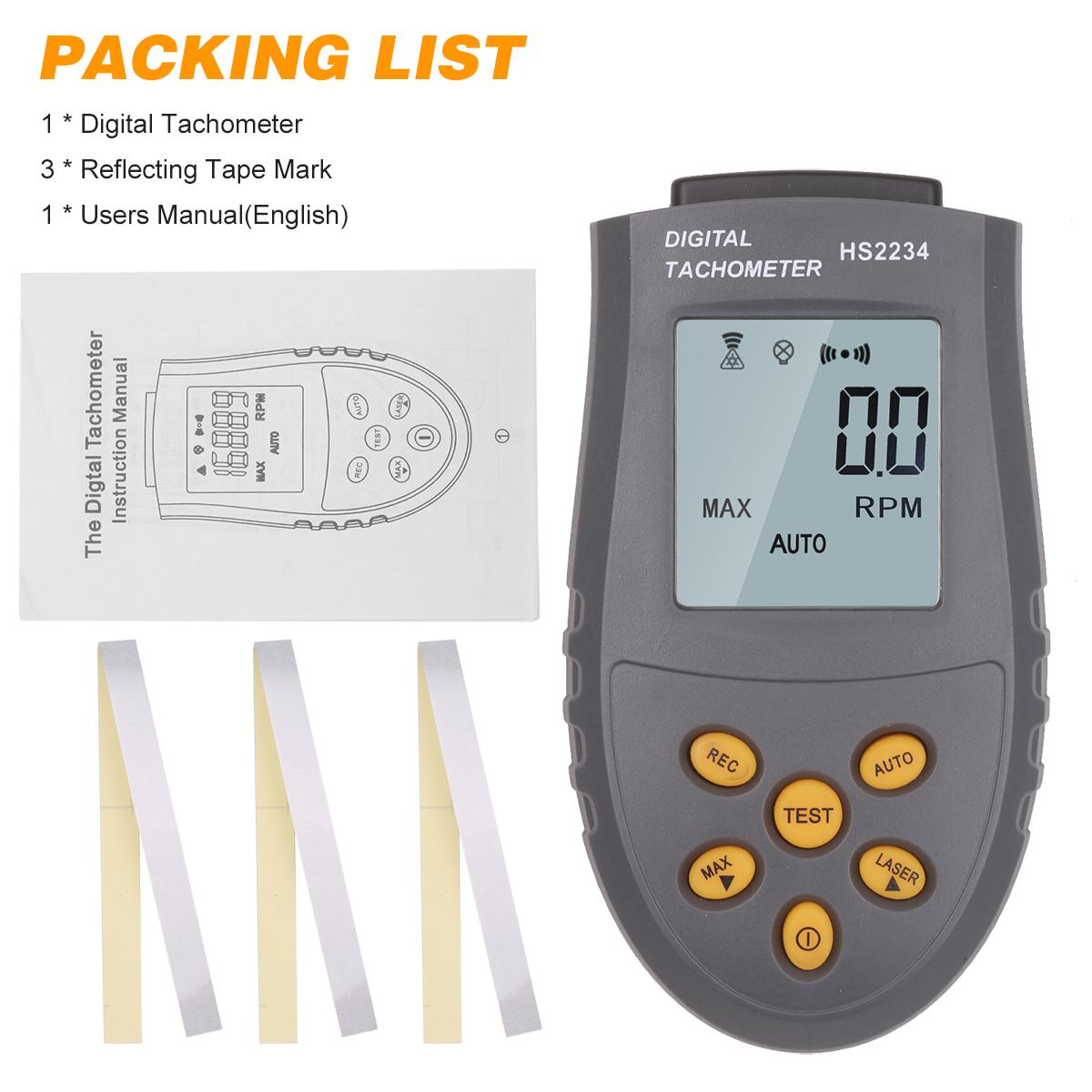 

Портативный высокоточный цифровой тахометр с лазерным ручным/автоматическим измерением, спидометр, ЖК-дисплей, цифровой тахометр