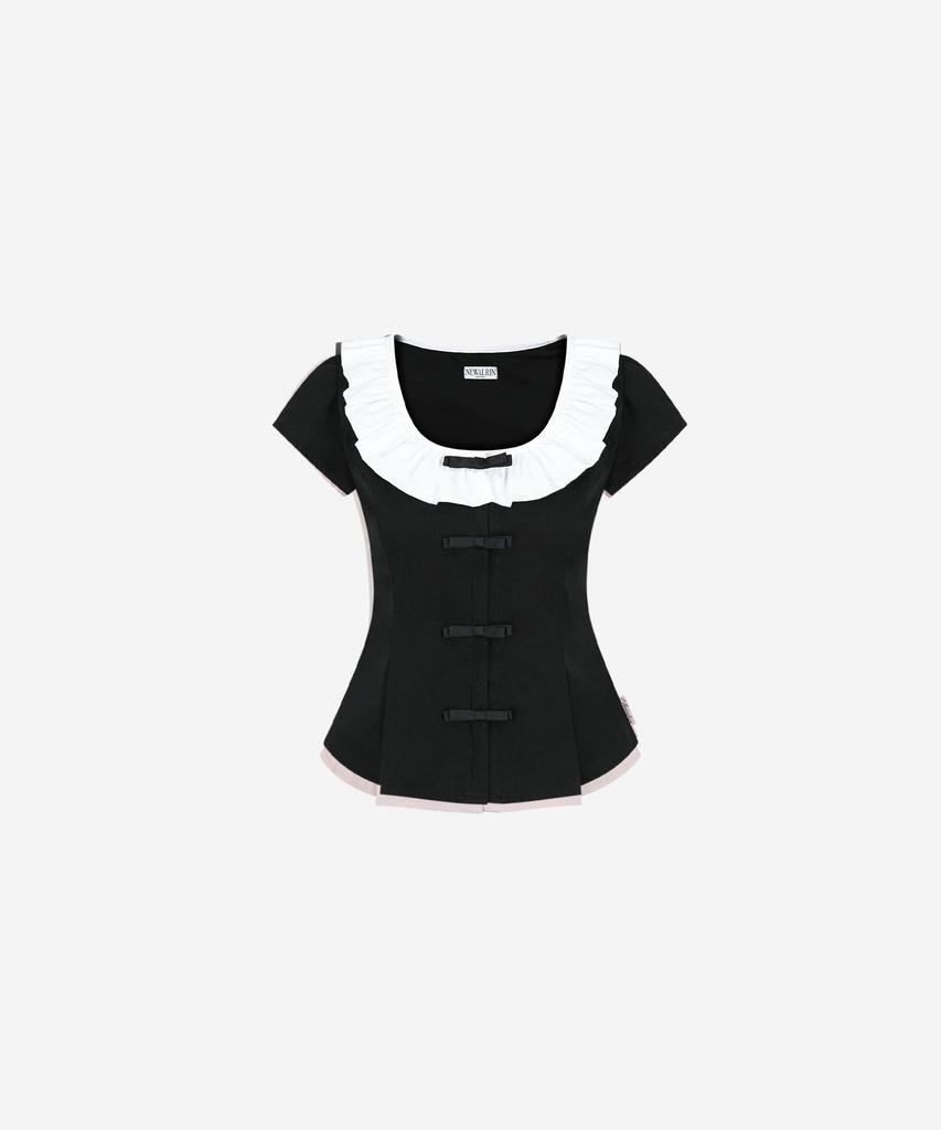 NEWALRIN Bebe Ribbon Frill Blouse(3Colors)