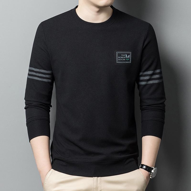 Spring and Autumn New Men's Round Neck T-Shirts for Young and Middle-aged Casual Trendy Sweaters Bottoming Shirts