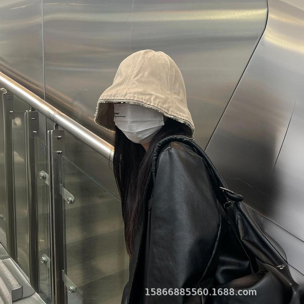 Fisherman's hat 24 new trendy spring plain face atmosphere female versatile not picky face small dome basin hat