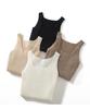 100% Pure Cashmere Ribbed U-Neck Camisole – Solid Color Slim Fit Base Layer Top