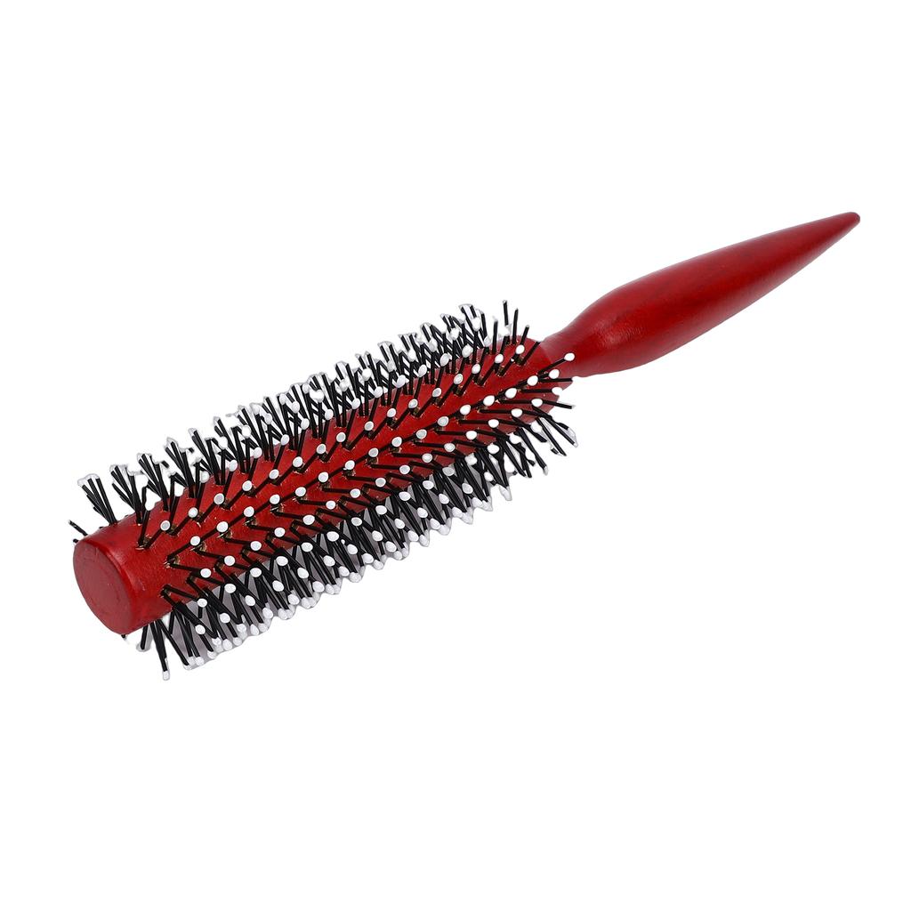 Round Styling Hair Brush Anti Static Handle Reduce Frizz Wooden Curling Roll Hairbrush for Salon Home Use L 8.9 X 1.7in