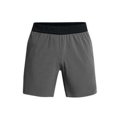 Calções Casuais de Cintura Média com Cadarço e Estampa do Logotipo UA Peak Masculino Calções Cinza-Escuro 1376782-025