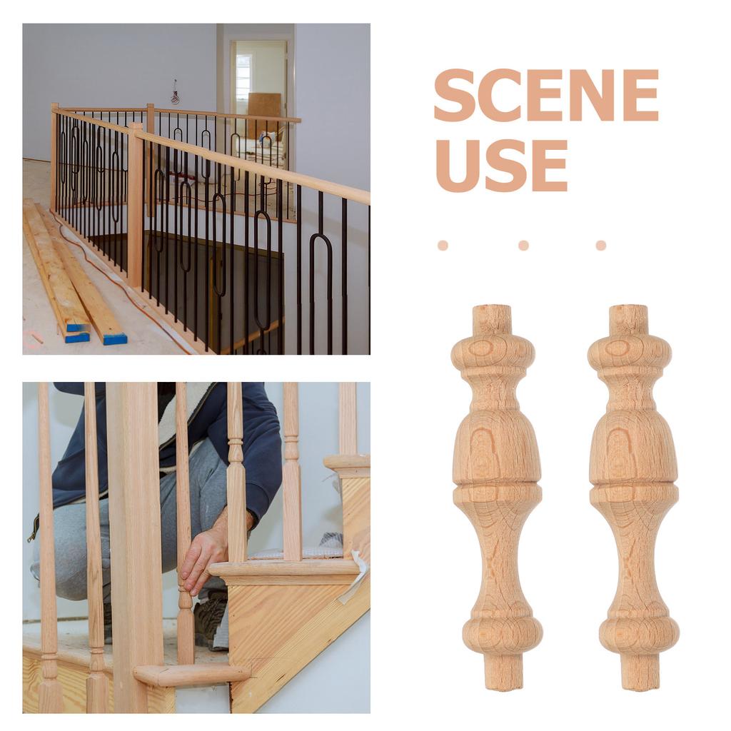 12Pcs Solid Wood Roman Pillar Spindles Classic Decorative Home Accessories Mini Cabinet Posts Indoor Outdoor Use