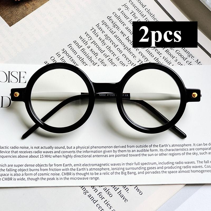 

2Pcs Buy 1 Get 1 Reading GlassesThick Frame Protection Glasses And Prescription Glasses + 1.0 ~+4.0 Anti-Blue Light Glasses +4.0