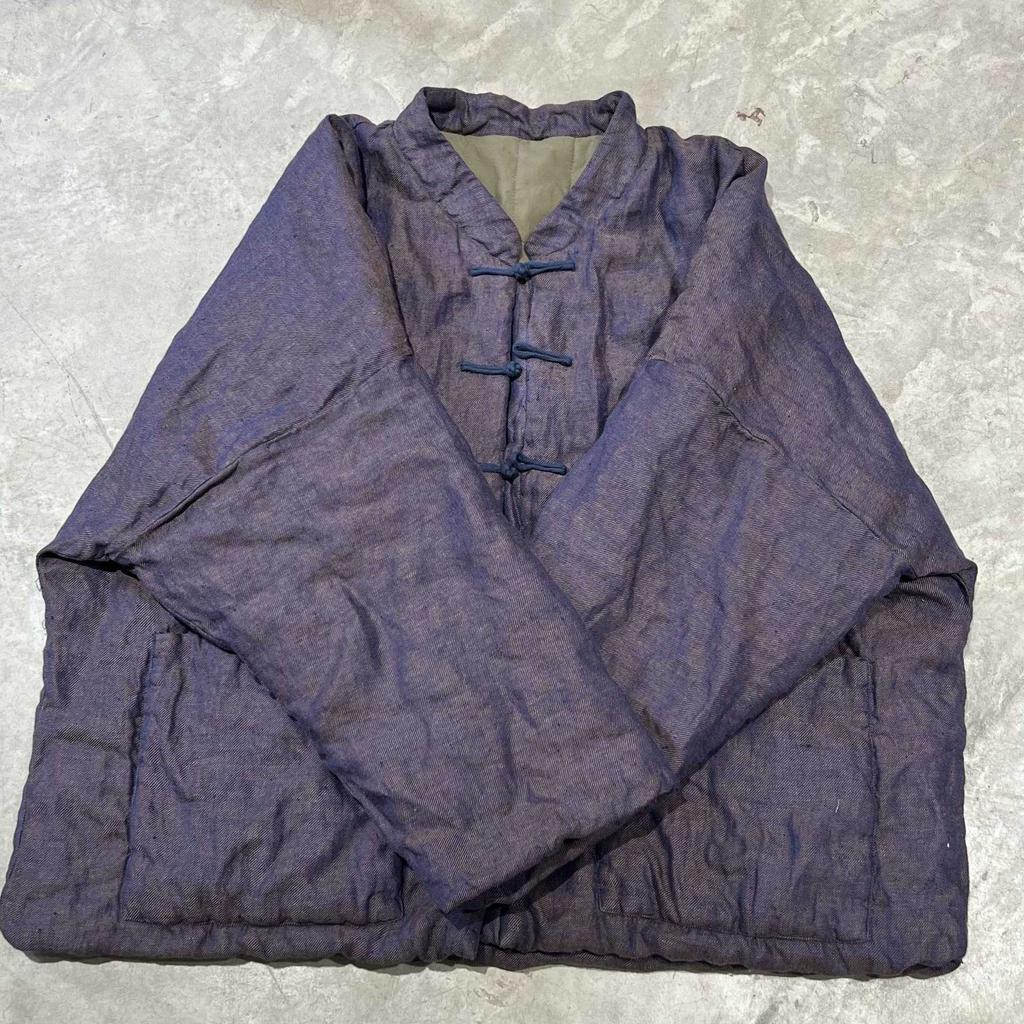 Johnature Women Vintage Winter Button Stand Long Sleeve Coats Patchwork Pockets Female Coats