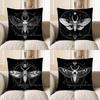 Home Decor Skull Moth With Geometric Magic Throw Pillow Pattern Cushion Cover Suitable For Sofa Bedroom Car Pillow Cover