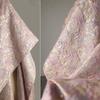 100x150cm Pink Gold Oil Painting Style Jacquard Fabric with Gold Thread Shimmering Texture for DIY Clothing and Home Décor