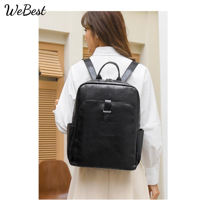 PU Soft Leather Large Capacity Commuting Women's Backpack