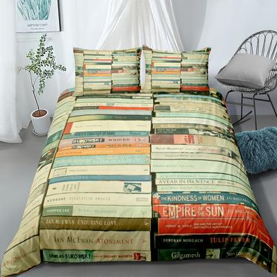 Vintage Bücherwurm Bettwäsche-Set King Queen Doppel Voll Twin Einzelgröße Bettwäsche-Set
