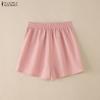 ZANZEA Women Summer Solid Color Loose Casual Short Pants