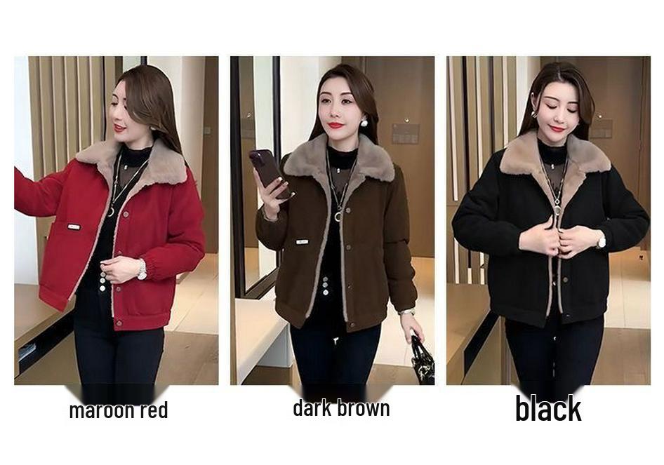 Women's Corduroy Petite Loose Warm Jacket - 2024 Autumn/Winter Collection