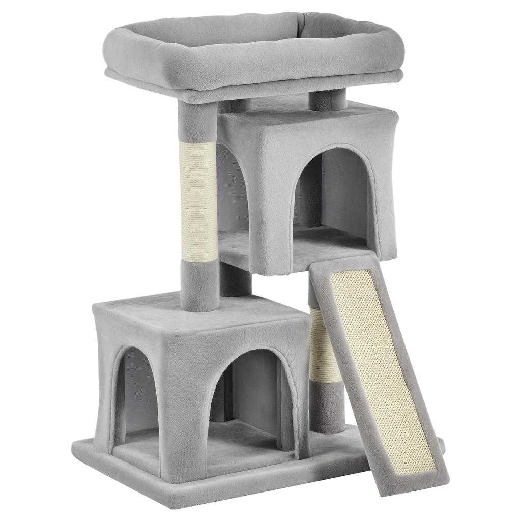 Cat Tree for Indoor Cats 81cm Cat Scratching Post Scratch Board Kitten Tower Climbing Frame Grey