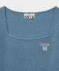 Seteo (W) Square Neck Knit Long Sleeve Blue