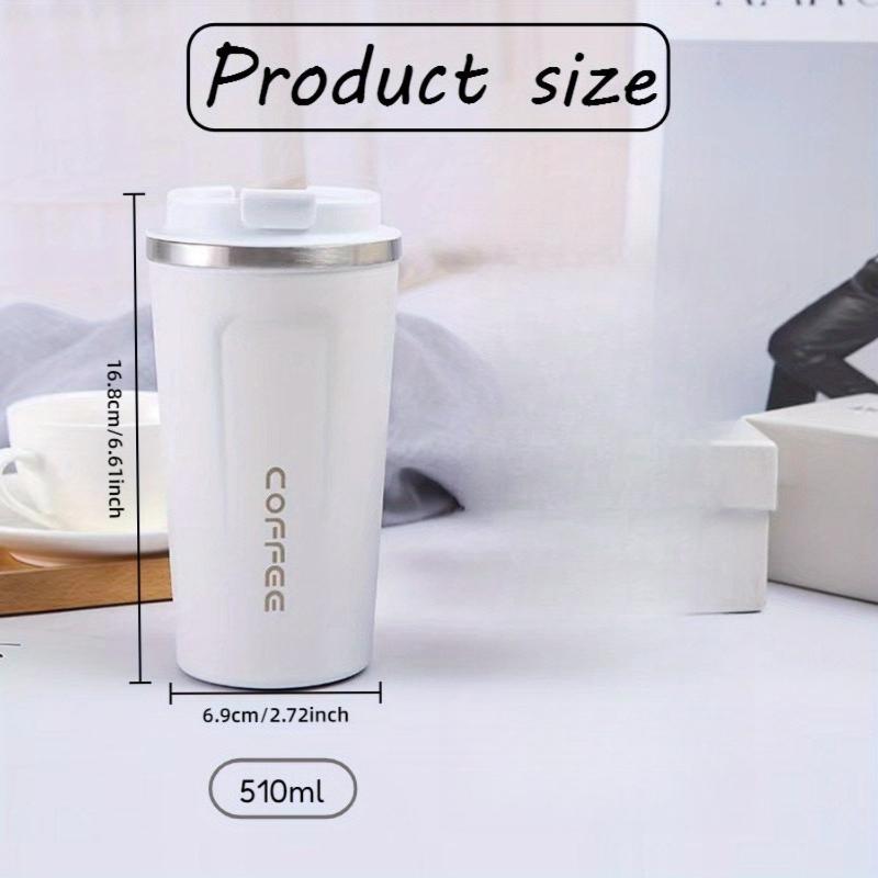 1PC Vacuum Insulated Coffee Travel Cup, Leak-proof Double-layer Stainless Steel Reusable Thermos Cup