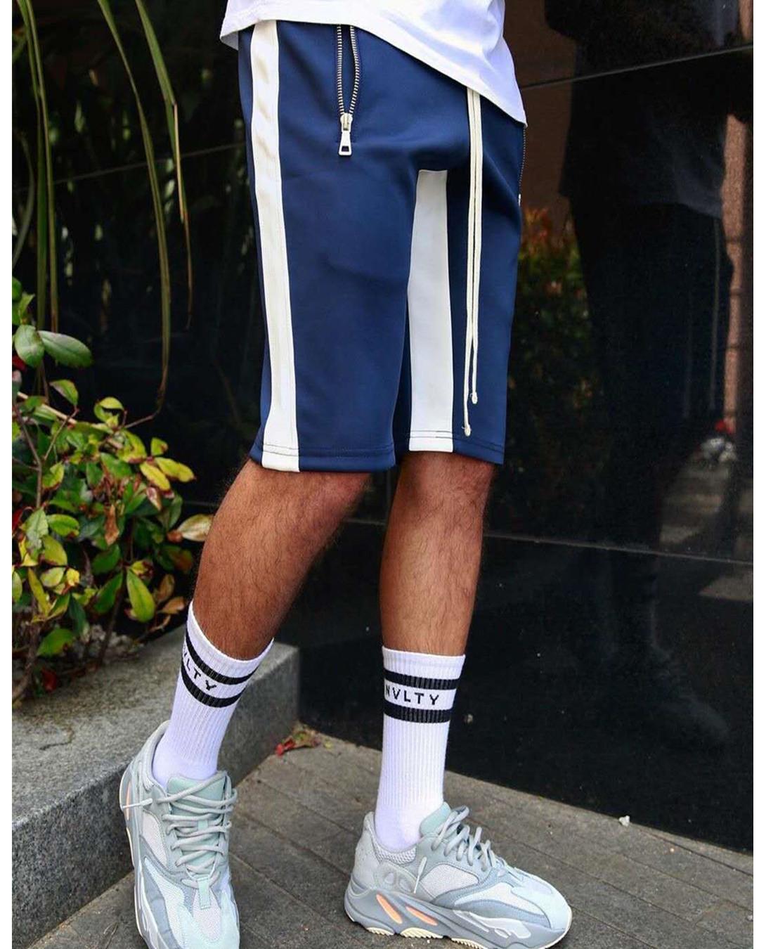 

High Street Men s Summer New Casual Sports Молния Цвет Подходящие Шорты Модные Большие Размеры Повседневные Свободные Баскетбольные Штаны