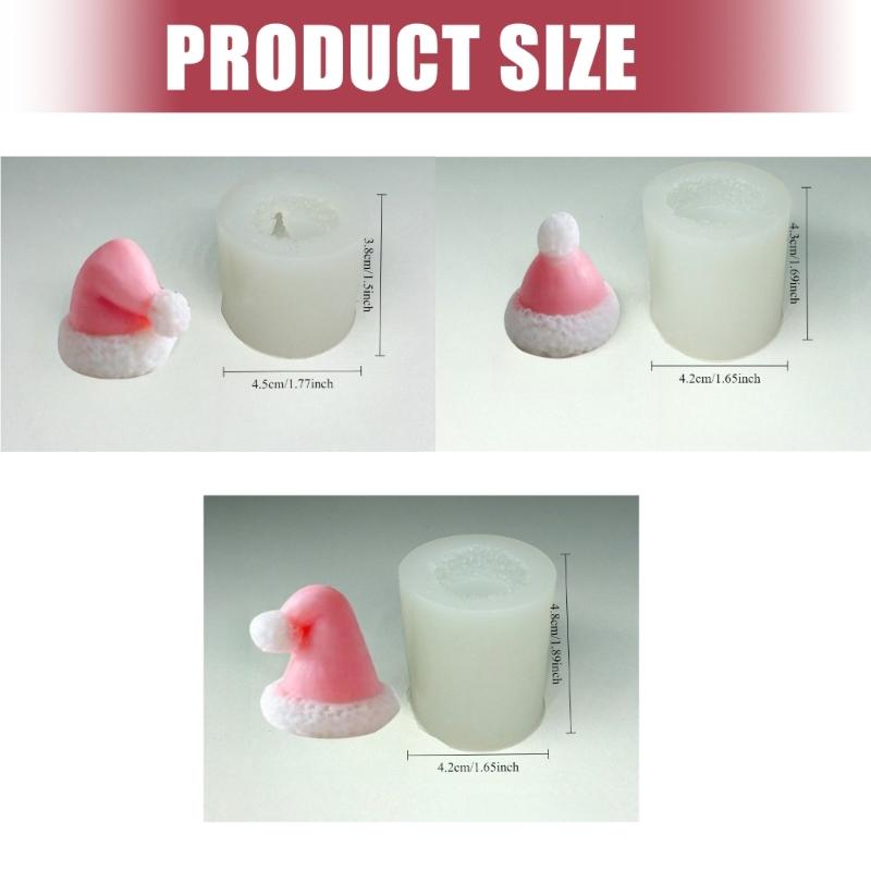Christmas Candle Silicone Mold Heat Resistant Christmas Hat Silicone Mould For Candle Soap Chocolate Holiday Decoration