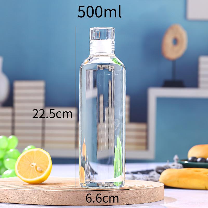 Ins Style Clear Blank Glass Bottle Cup Water Bottle High Borosilicate Glass Cup Solid Transparent Fashion Travel Drink Cup