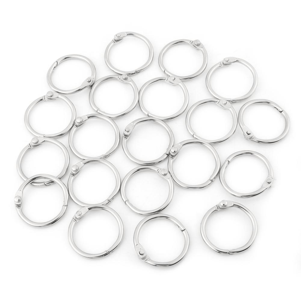 3Sizes 20PCS Metal Hinged Ring Book Binder Split Key Rings Album Scrapbook Loose Leaf Clip