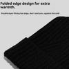 Wool Blend Beanie Hat with Button Strap Knitted Cap Ear Protection Outdoor Winter Warmth (OS)