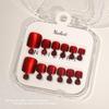 10 Pcs/Box French Fake Nails Glossy Cat-Eye Nail Art Design Short Square Press On Nail Full Cover False Toe Nail Extension