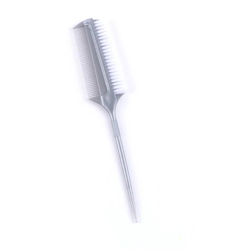 

Профессиональная парикмахерская двухсторонняя расческа для окрашивания волос с нейлоновой щеткой для сушки волос, тонирующая расческа, щетка для окрашивания волос, инструменты для укладки волос