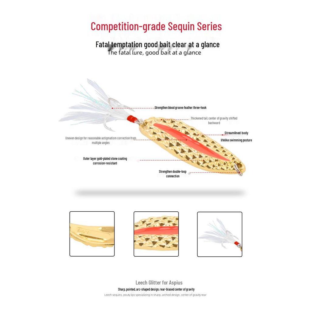 Luminous Long Cast Spinner Bait Set for Freshwater - Bionic Leech & Bass Lure
