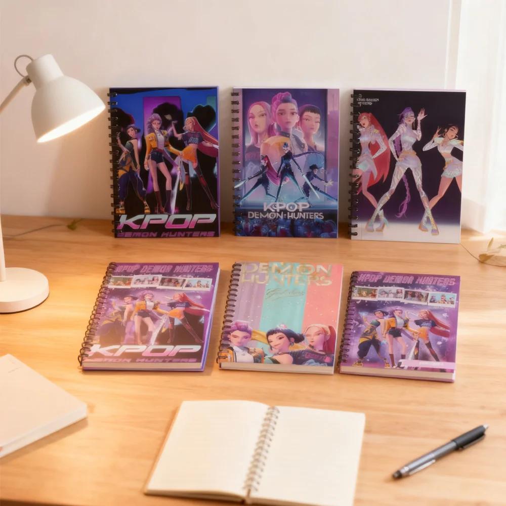 !!Anime-Film K-Pop Dämonenjäger Notizbücher A6 Schreibwaren Spiralblöcke für Schüler Schulbedarf Büroaccessoires Geschenk