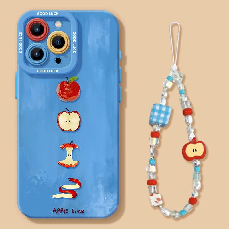 Red Apple iphone16promax mobile phone case all-inclusive silicone anti-drop soft case